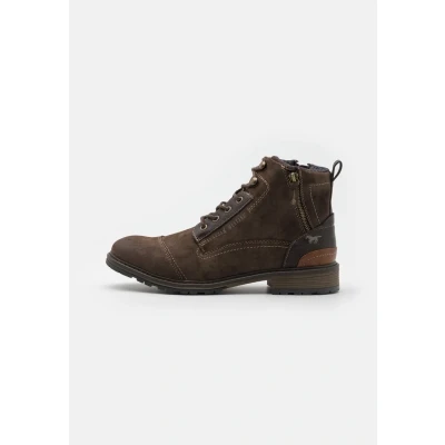 Afbeelding van Mustang Veterboots, Heren, Maat: 41, Dunkelbraun Hoogwaardig imitatieleer