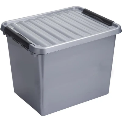 Afbeelding van Sunware Q line opbergbox 52L metaal zwart 50 x 40 38 cm