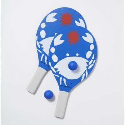 Afbeelding van Sunnylife Outdoor Games Strandtennis Set Whack Hout Blauw