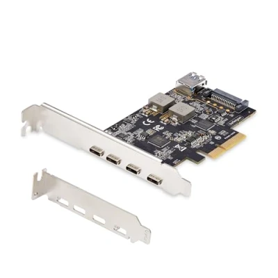 Image de StarTech.com Carte PCIe USB à 5 Ports, 3.2 10Gbps, 4x C/1x A Adaptateur 3.0 x4 C Gen 1 x 4 + noir