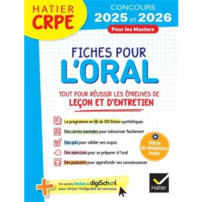 Image de Hatier CRPE Fiches pour l&#039;épreuve orale de leçon et d&#039;entretien 2025/2026