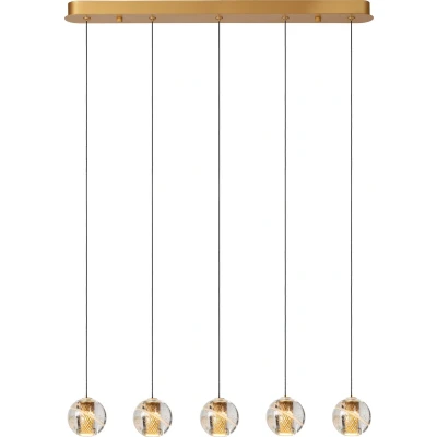 Afbeelding van Lucide DILENKO Hanglamp LED Dimb. 5x3,5W 2700K Mat Goud / Messing