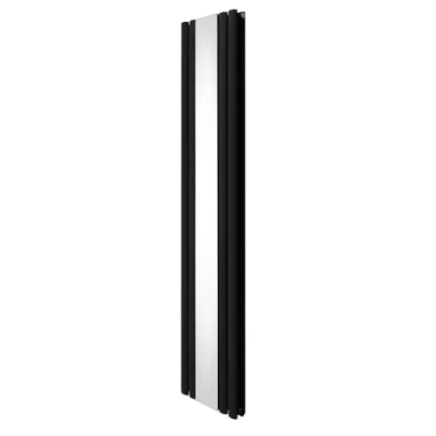 Afbeelding van Monster Shop Ovale Spiegelradiator 1800mm x 380mm Verticaal Koolstofstaal Zwart