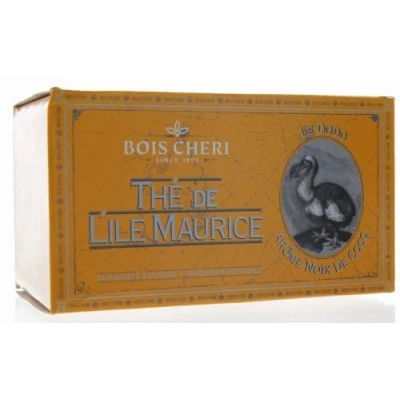 Afbeelding van Bois Cheri Dodo Zwarte thee met kokosnootsmaak (50 g 25 zakjes) van Mauritius
