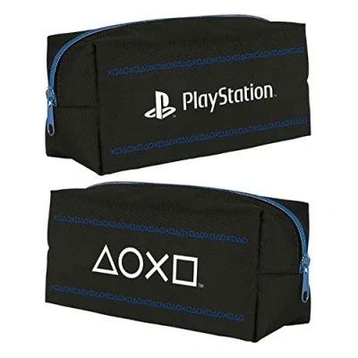 Afbeelding van Playstation pennenetui met ritssluiting, donkere strepen