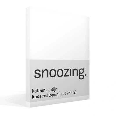 Afbeelding van Snoozing Katoen satijn Kussenslopen Set van 2 40x60 cm Wit