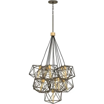 Afbeelding van Hinkley LED Pendelarmatuur Astrid 11X E27 Max 60W Dimbaar Matte Bronze and Deluxe Gold