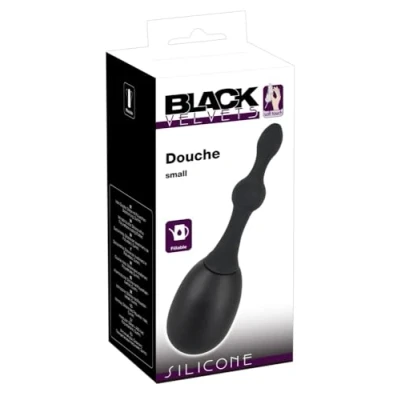 Afbeelding van Black Velvets Siliconen Douche voor Anaal Gebruik met Stimulus Kogel en Dubbele Schacht maat S Zwart