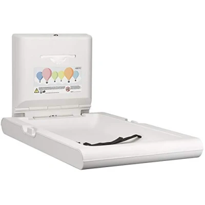 Afbeelding van Babyverschoontafel Mediclinics, CP0016V, Wandmontage, verticaal wit, Inclusief dispenser