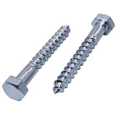 Afbeelding van Set van 40 zeshoekige houtschroeven DIN 571 verzinkt staal M8 x 60 mm, zeskantschroeven, bodembouten, zeskantkop, bodemtrekkerschroeven (40, mm)