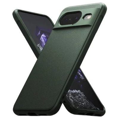 Afbeelding van Ringke beschermhoes compatibel met Google Pixel 8 [Onyx], schokbestendig, robuust, flexibel, ultradun, zacht, duurzaam, voor 8, donkergroen