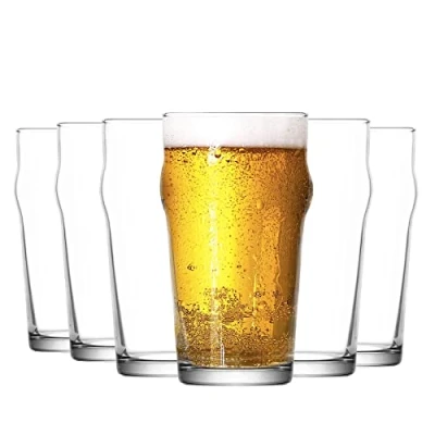 Afbeelding van Lav Nonic bierputten Boven afgerond Klassiek Engels Pub Glas 570 ML Set van 6
