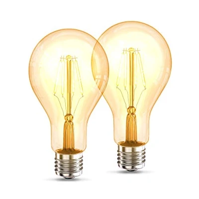 Afbeelding van B.K.Licht Filament lamp led lichtbron kooldraadlampen globe retro E27 A75 Edison 2.200K 4W 320lm amber kleur set van 2