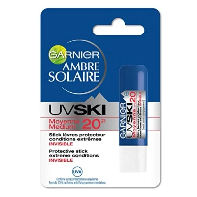 Afbeelding van Garnier Ambre Solaire UV Ski Zonnebrand Lipbalsem SPF 20 Berschermt tegen straling en uitdroging 7 ml