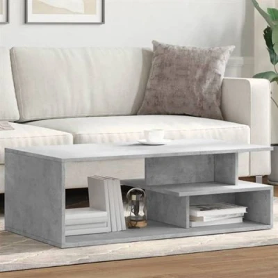 Afbeelding van Salontafel 102x55x35 cm bewerkt hout betongrijs