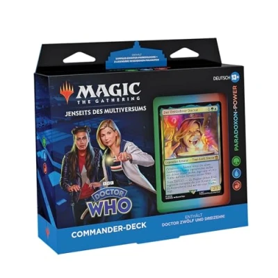 Afbeelding van Magic: The Gathering Doctor Who Commander Deck Paradoxon Power (100 delige kaartset, verzamelaarsbooster, 2 kaarten + accessoires) (Duitse versie)