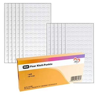 Afbeelding van Ideen mit Herz Klittenbandpunten zelfklevend Ø 15 mm 1008 stuks (504 paar) wit