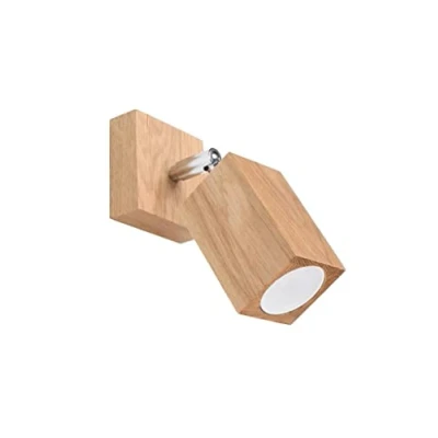 Afbeelding van Sollux Lighting Wandlamp KEKE eiken GU10 fitting Excl. lichtbron