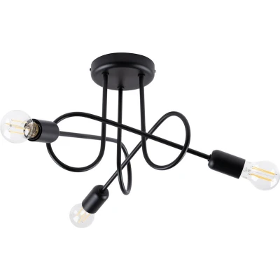 Afbeelding van Plafondlamp Knot 3 lichts Ø 45 cm zwart