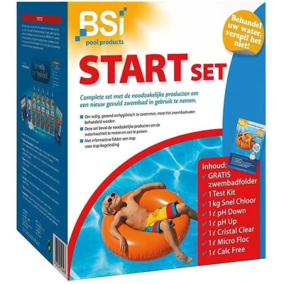 Afbeelding van BSI Start Set zwembad Spa Uitgebreidde die alle producten bevat om een nieuw in gebruik te nemen