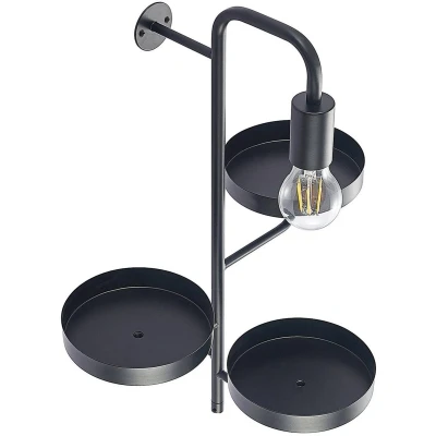 Afbeelding van Lindby wandlamp 1licht staal H: 50 cm E27 mat zwart