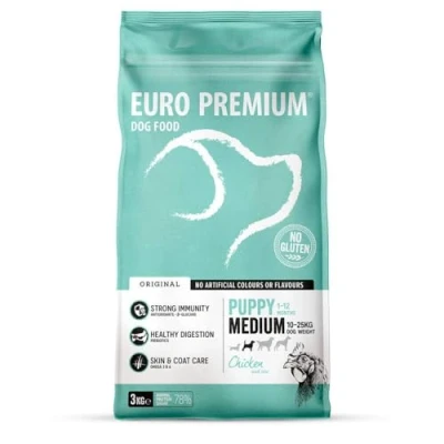 Afbeelding van Euro Premium Puppy Medium Kip Rijst 3 kg