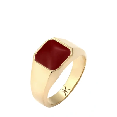 Afbeelding van Kuzzoi Ring goldcoloured, Heren, Maat: 54, Gold/coloured