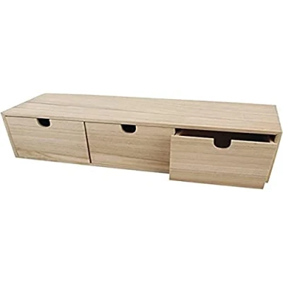 Afbeelding van Rayher Hobby 6190300 Houten kist met 3 laden, onderkast, 37,5 x 13 11,5 cm