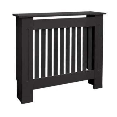Afbeelding van Radiatorpaneel 78x19x82 cm landhuis zwart MDF