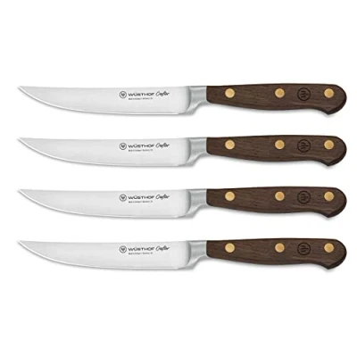 Afbeelding van Crafter by Wusthof 4 premium steakmessen steakemessenset hout
