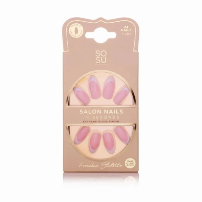 Afbeelding van SOSU by SJ False nails Frenchie Kunstnagels Nagels Press on Plaknagels Nepnagels 24 stuks Beste Kwaliteit
