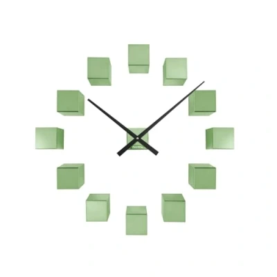 Afbeelding van Karlsson Wandklok Diy Cubic Metallic Groen 40x5.5x40cm Scandinavisch