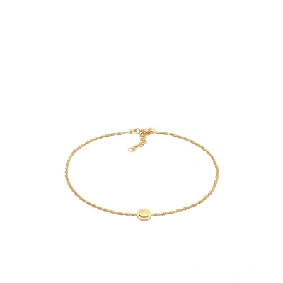 Afbeelding van Elli Emoji Basic Enkelbandjes goldcoloured, Dames, Maat: 22, Gold coloured