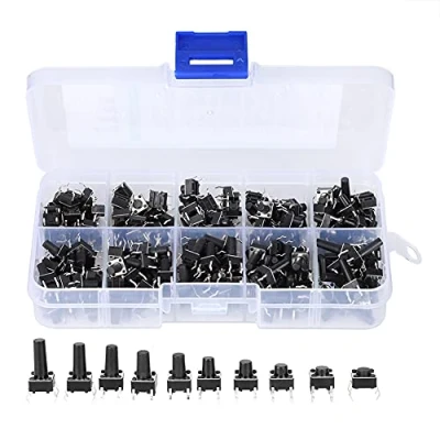 Afbeelding van Drukknopschakelaar, 200 stuks, assortimentsset voor touch schakelaar, microfoon, 6 x mm [2009Cs]