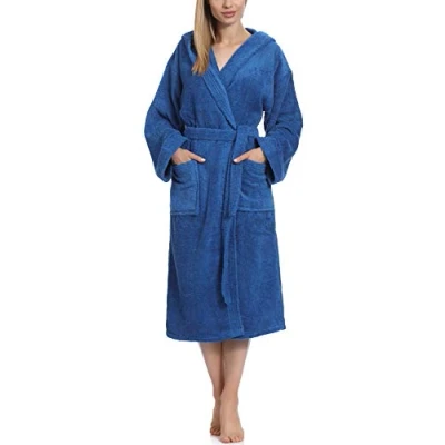 Afbeelding van Ladeheid Dames Badjas met Capuchon 100% Katoen Wasmachine bestendig Badstof Korenbloem S LA LA40 193 DG