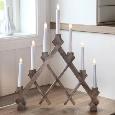 Afbeelding van 7 lamps kandelaar Rut bruin