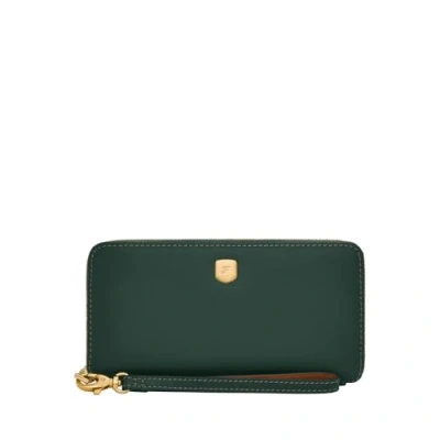 Afbeelding van FOSSIL Portemonnee Lennox Zip Continental Wallet Viridian Donkergroen