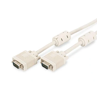 Afbeelding van Digitus AK 310103 018 E VGA kabel Aansluitkabel stekker 15 polig, polig 1.80 m Grijs Schroefbaar, Met Ferrietkern