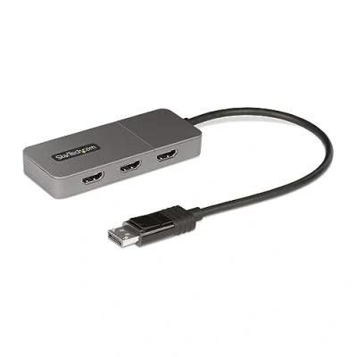 Image de StarTech.com Hub MST à 3 Ports DP vers 3x HDMI 4K60Hz, Alimentation USB Commutateur vidéo/audio x de bureau