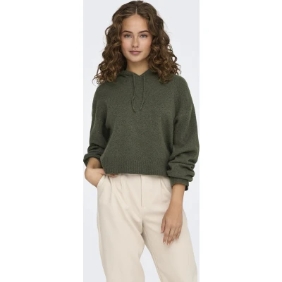 Afbeelding van Jacqueline de Yong Trui Jdyrue Life L/s Short Hood Pul Knt 15314870 Kalamata Dames Maat XS