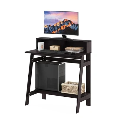 Afbeelding van Furinno Simplistic Computerbureau, donker notenhout, hout, regular