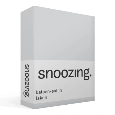 Afbeelding van Snoozing Katoen satijn Laken Lits jumeaux 240x260 cm Grijs