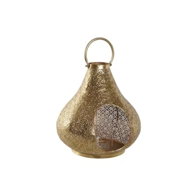 Afbeelding van Kaarshouder Home ESPRIT Gouden Metaal Kristal 25 x 26,5 cm