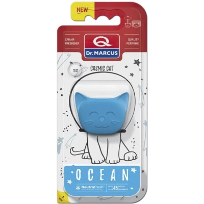 Afbeelding van Dr. Marcus Ocean Cosmic Cat autogeurtje met neutrafresh technologie Luchtverfrisser auto Tot 45 dagen geurverspreiding 20 Gram