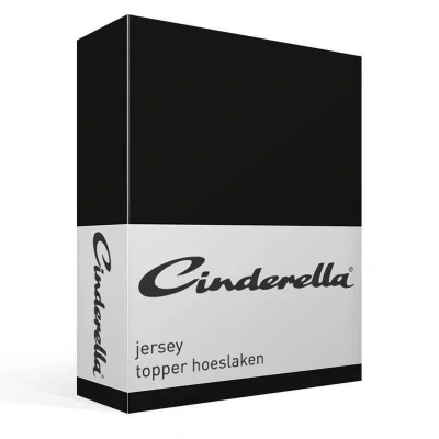 Afbeelding van Cinderella Topper hoeslaken tot 12 cm matrashoogte Jersey 80/90x200/210 Zwart