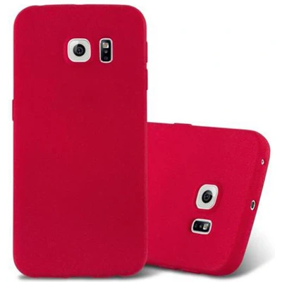Afbeelding van Cadorabo Hoesje geschikt voor Samsung Galaxy S6 EDGE in FROST ROOD Beschermhoes gemaakt van flexibel TPU silicone Case Cover