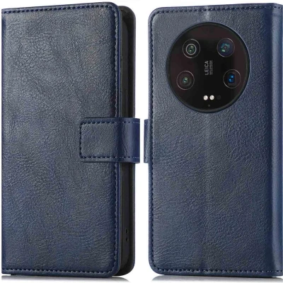 Afbeelding van iMoshion Hoesje Geschikt voor Xiaomi 13 Ultra Met Pasjeshouder Luxe Bookcase Donkerblauw
