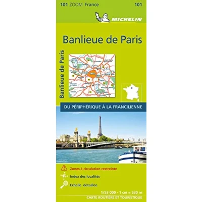 Afbeelding van Michelin Vororte von Paris. Straßen und Tourismuskarte 1:53.000