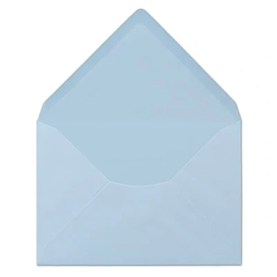 Afbeelding van 25 enveloppen C6 lichtblauw, 11,4 x 16,2 cm, 80 g/m², natte plakenveloppen, zonder venster, ideaal voor kerstwenskaarten, uitnodigingen van Glüxx agent