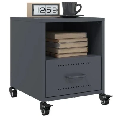 Afbeelding van Nachtkastjes 2 st 36x39x43,5 cm staal antracietkleurig